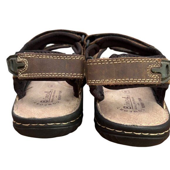 BIÖRNDAL Mens Leather Sandals Size 8 Adjustable Straps Top and Back Memory Foam - Picture 5 of 10